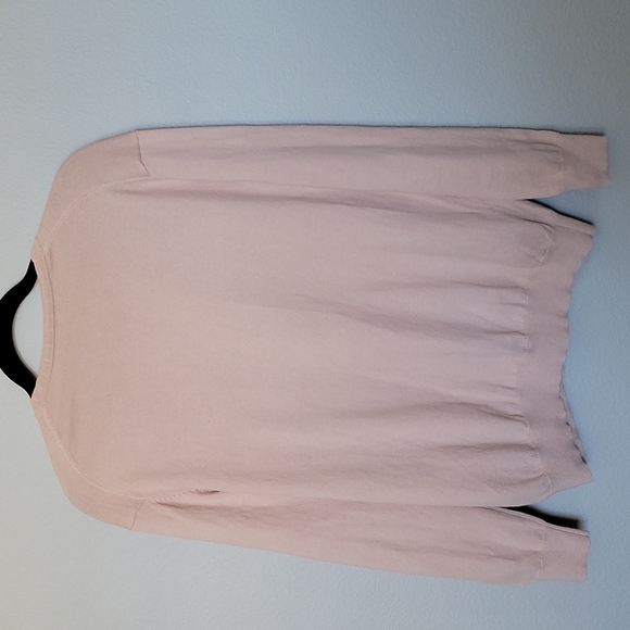 Reiss Preppy Neutral Scallop Trim Cotton Wool Cashmere Blend Sweater Top Small - Picture 6 of 6